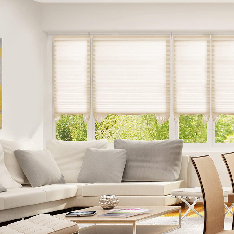 Symple Stuff 6 Pack Beige Temporary Shades Cordless Blinds Fabric Light